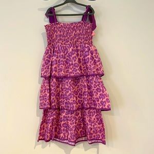 Pink and purple Zimmerman girls leopard print dress, size 8